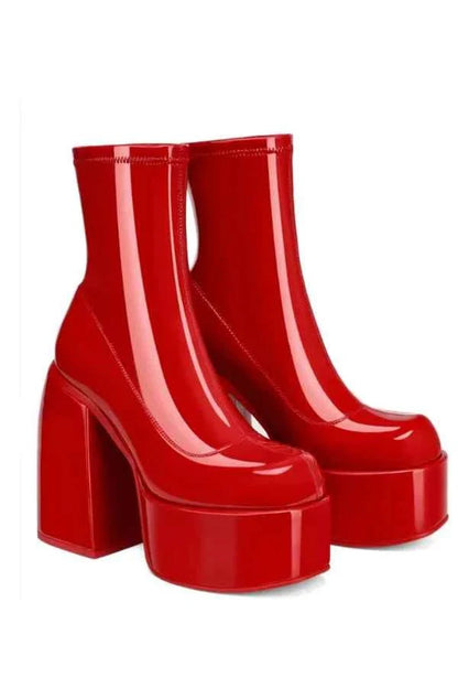 Hohe Plateau-Stiefeletten Damen Schuhe