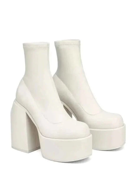 Hohe Plateau-Stiefeletten Damen Schuhe