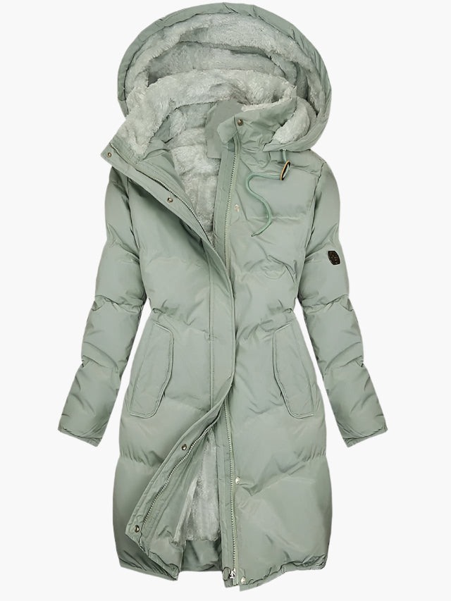 Damen Wintermantel Lang Kapuze Warm - IdealeKleiden