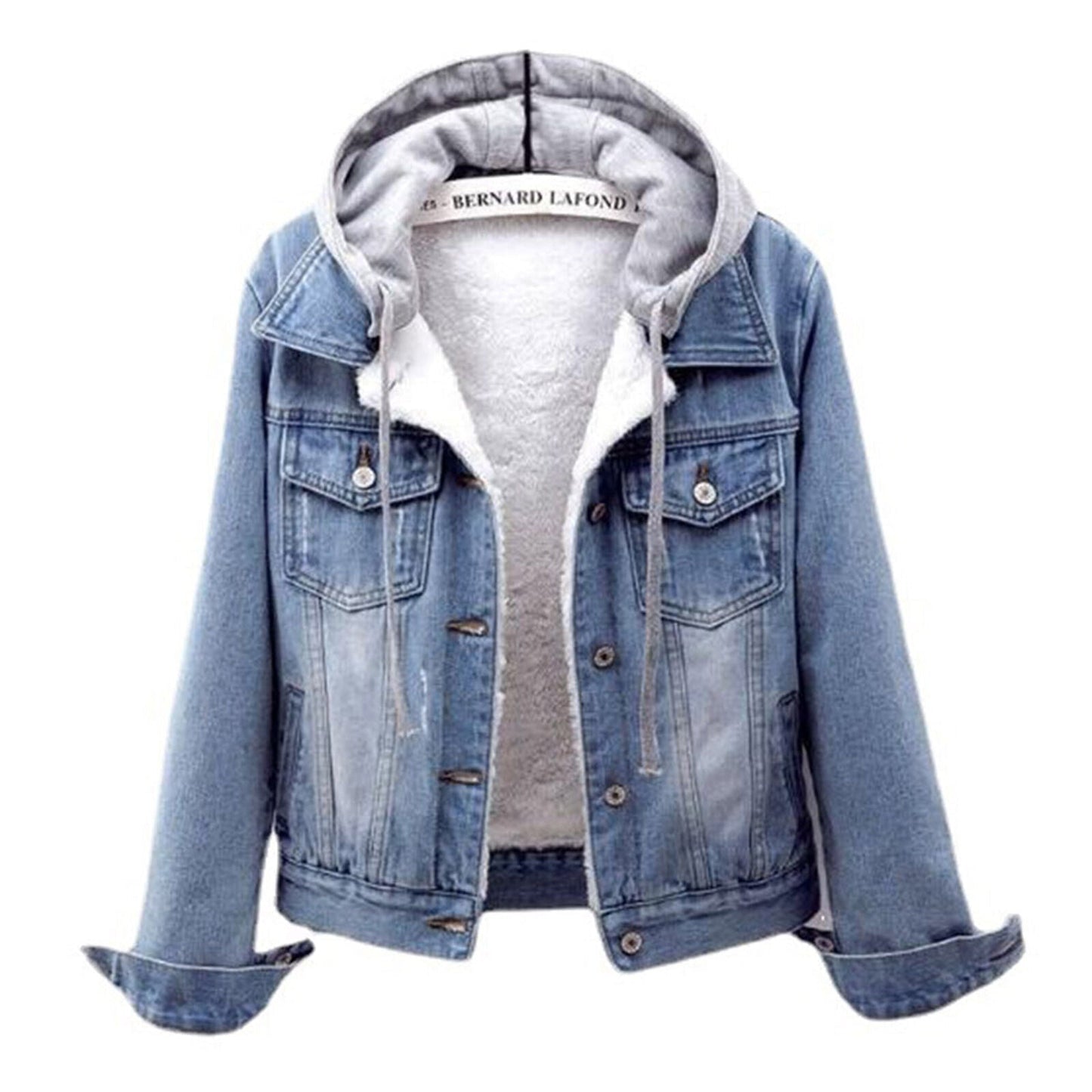 Plus Size Denimjacke Kapuze Modern & Bequem
