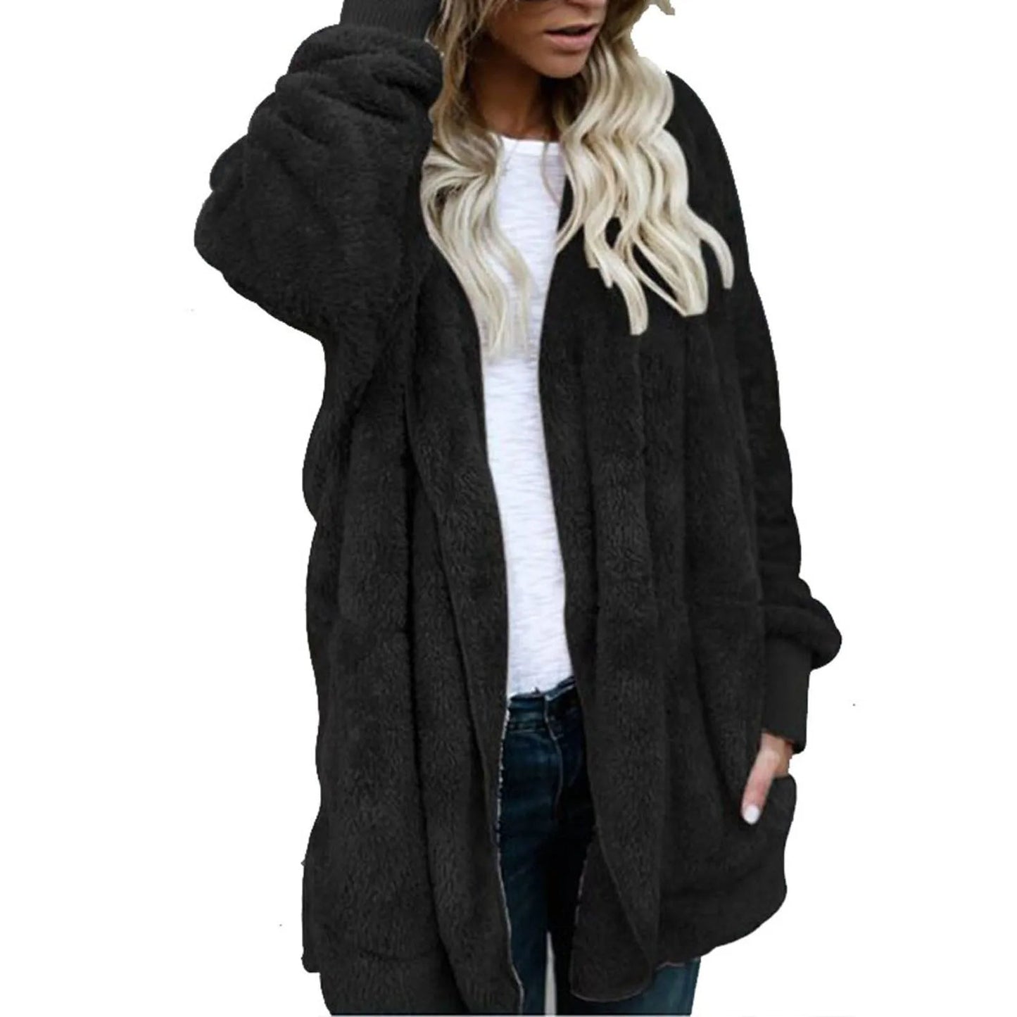 Weiche Winterjacke Plus Size Plüschmantel