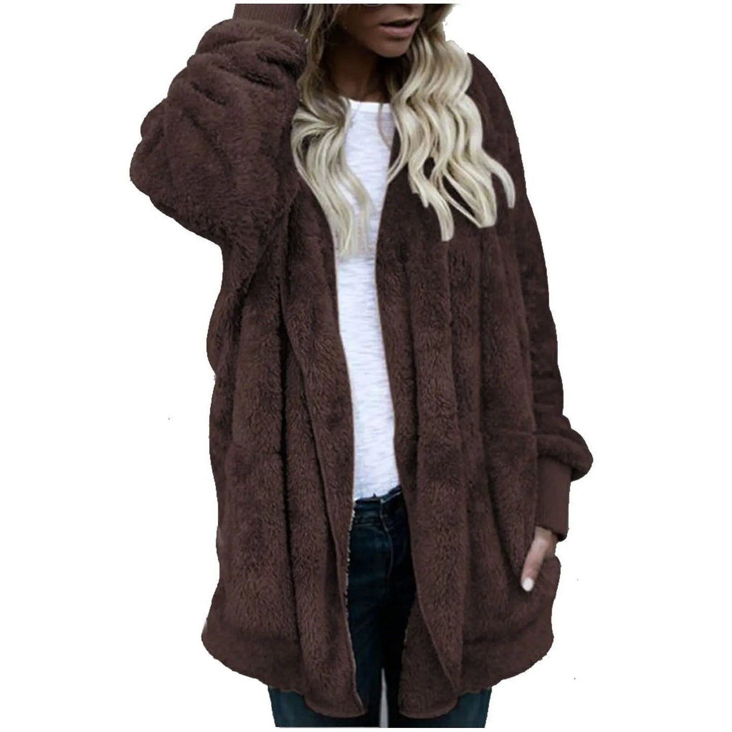 Weiche Winterjacke Plus Size Plüschmantel