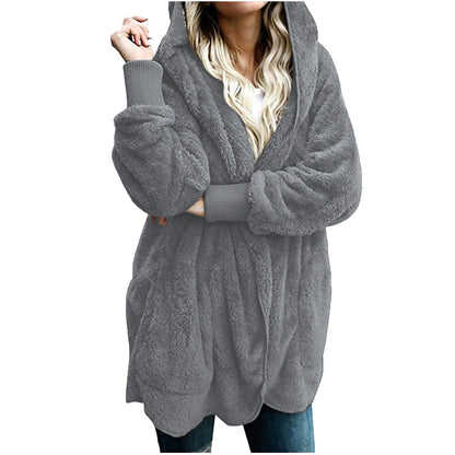 Weiche Winterjacke Plus Size Plüschmantel