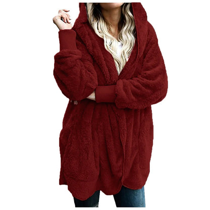 Weiche Winterjacke Plus Size Plüschmantel
