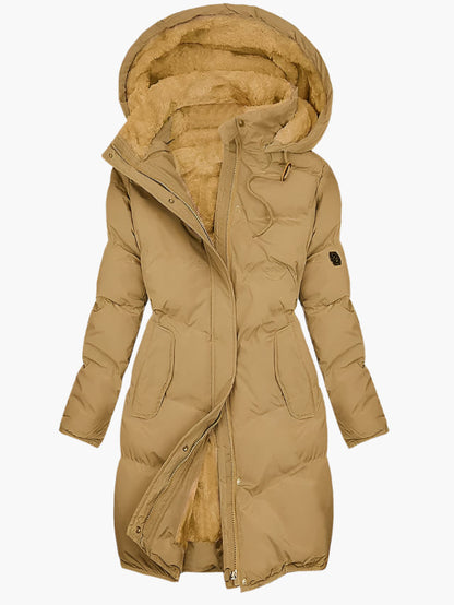 Damen Wintermantel Lang Kapuze Warm