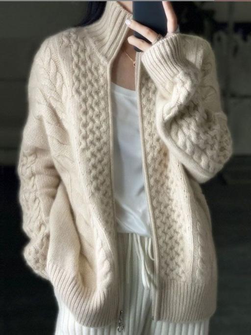 Stilvoller Kaschmir Cardigan mit Rollkragen