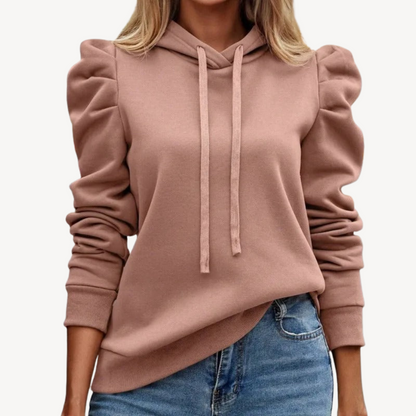 Stylische Damenhoodie Mit Puffärmeln
