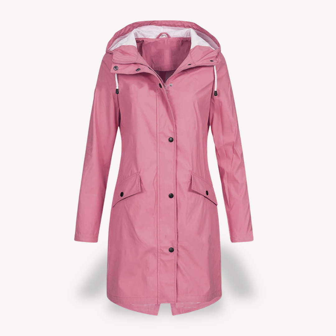 Damen Regenmantel Wasserdicht Elegant