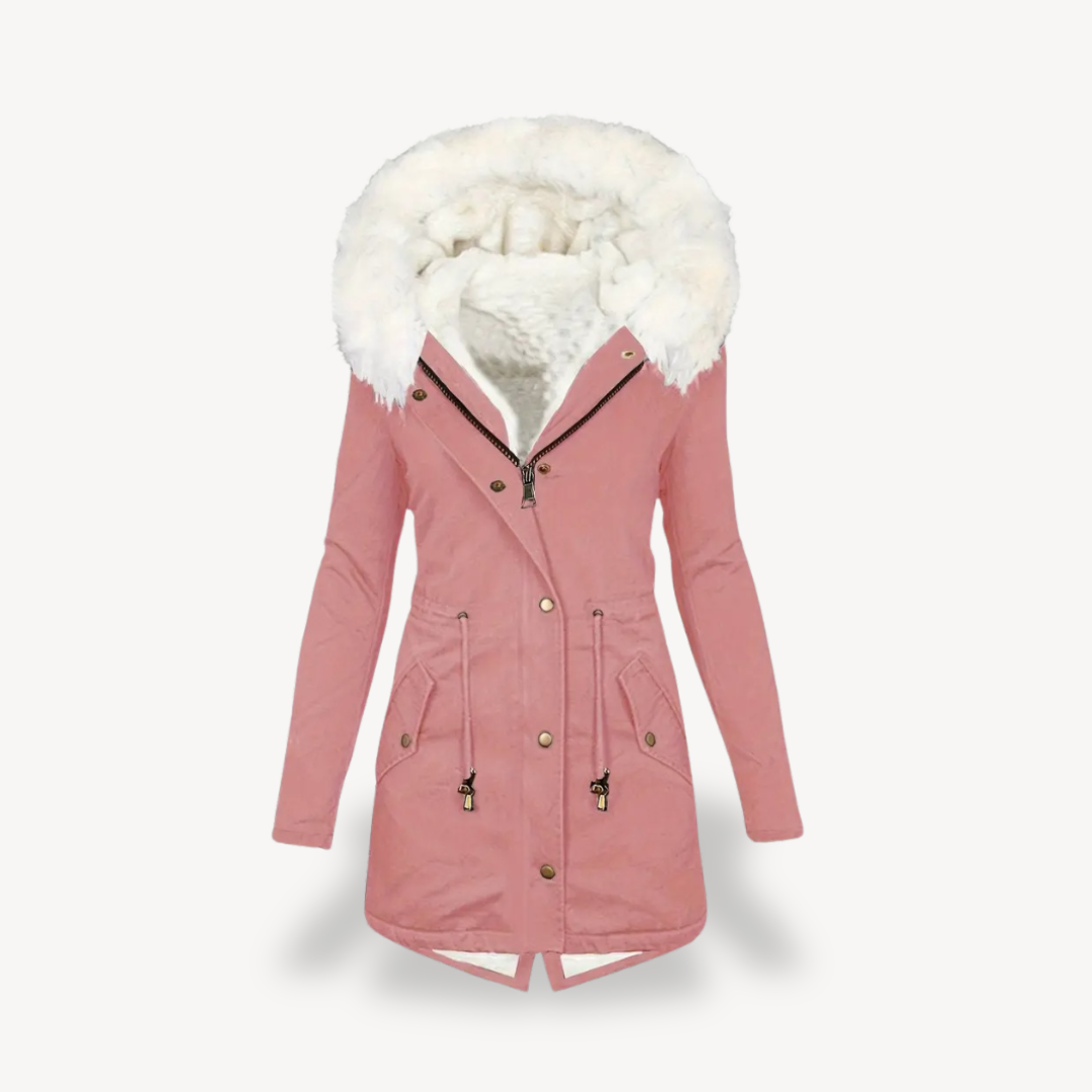 Damen Kunstpelz Parka Mantel Winterjacke