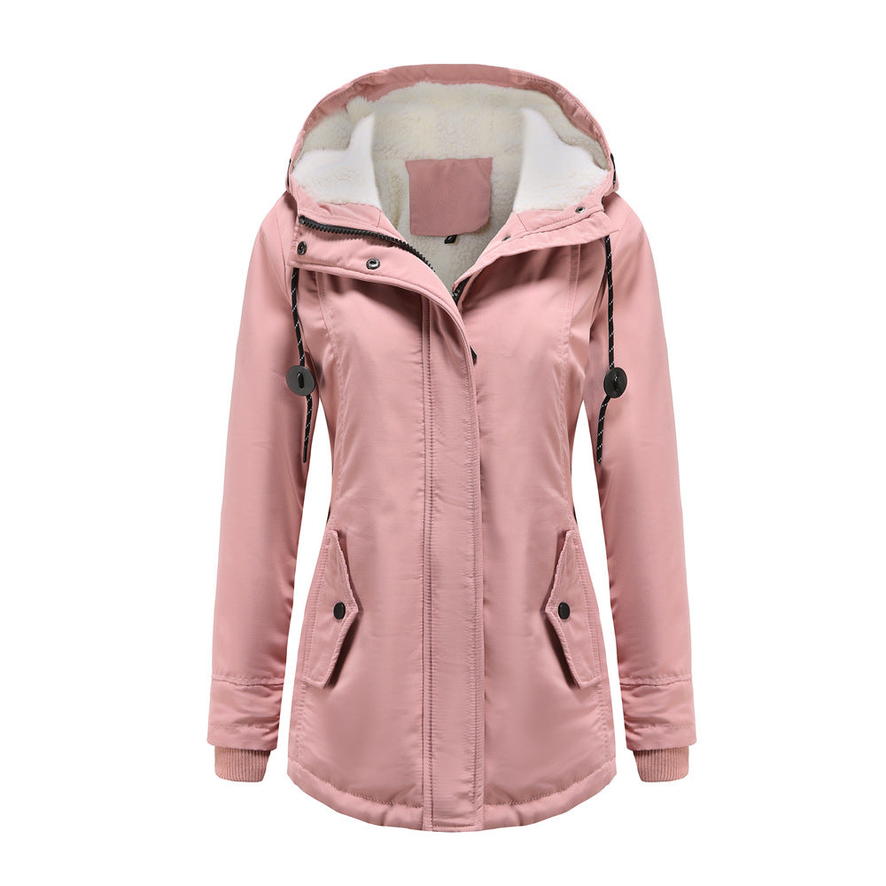 Damen Winterjacke Kapuze Fleece Isoliert