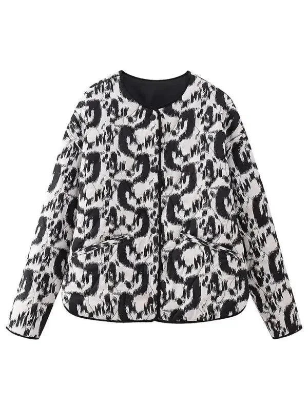 Gedruckter Damen Steppmantel Elegant