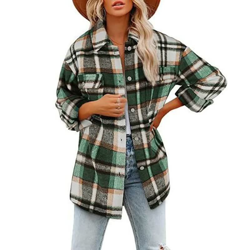 Herbst Bluse Damen Kariert Baumwolle - IdealeKleiden