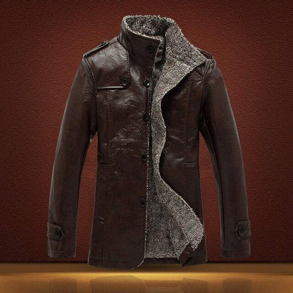 Stylische Leder-Windbreaker-Jacke Elegant