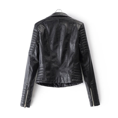 Modische Motorradjacke Damen Reißverschluss - IdealeKleiden