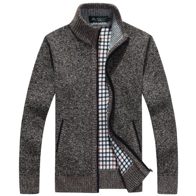 Dicke Strickjacke Vlies gefüttert Warm