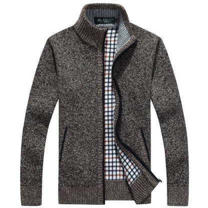Dicke Strickjacke Vlies gefüttert Warm
