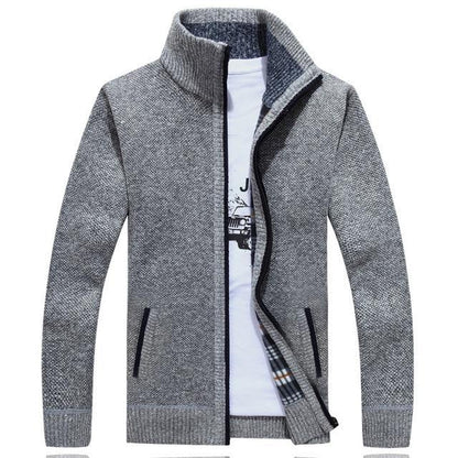 Herren Strickjacke Fleece Innenwarm