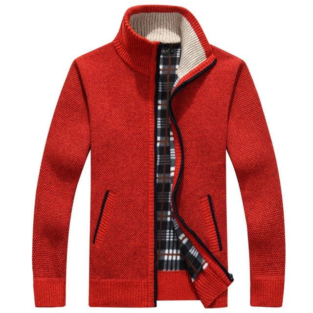 Dicke Strickjacke Vlies gefüttert Warm