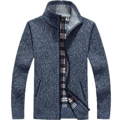 Herren Strickjacke Fleece Innenwarm