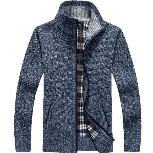Dicke Strickjacke Vlies gefüttert Warm