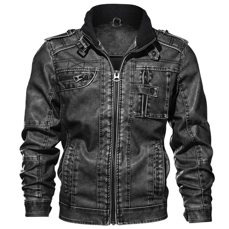 Herren Lederjacke Elegant Herbst Stil