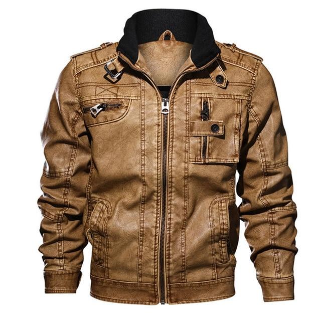 Herren Lederjacke Elegant Herbst Stil
