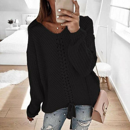 Bequemer Pullover mit Rippbund