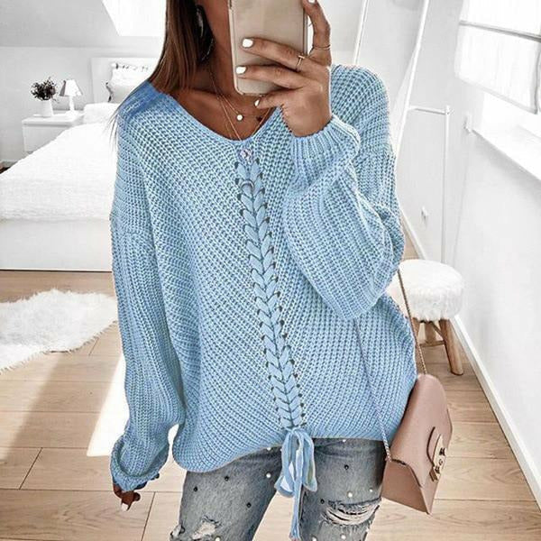 Bequemer Pullover mit Rippbund - IdealeKleiden