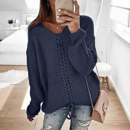 Bequemer Pullover mit Rippbund