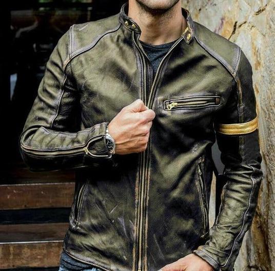 Elegante Lederjacke Schwarz Warm Stylish