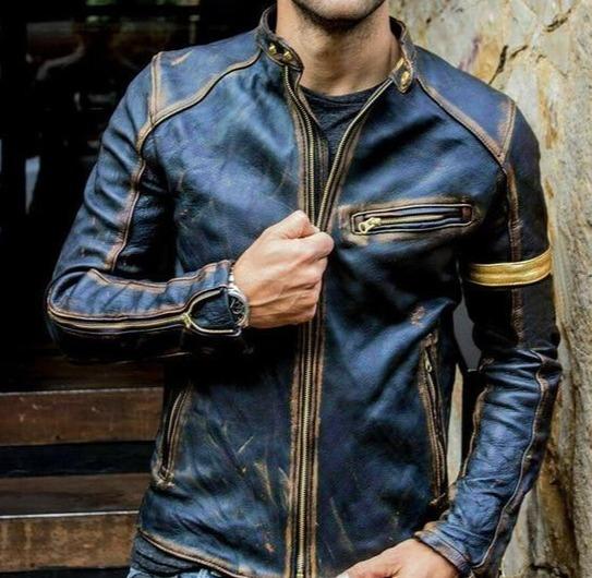 Elegante Lederjacke Schwarz Warm Stylish