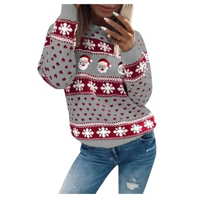 Weihnachtspullover Warm Weich Strick