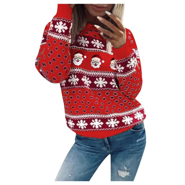 Weihnachtspullover Warm Weich Strick