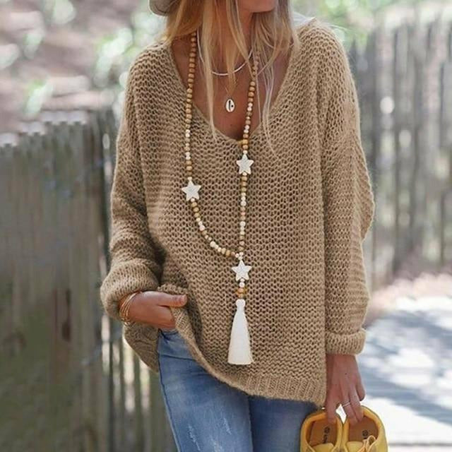 Stilvoller Strickpullover Damen Modern Design