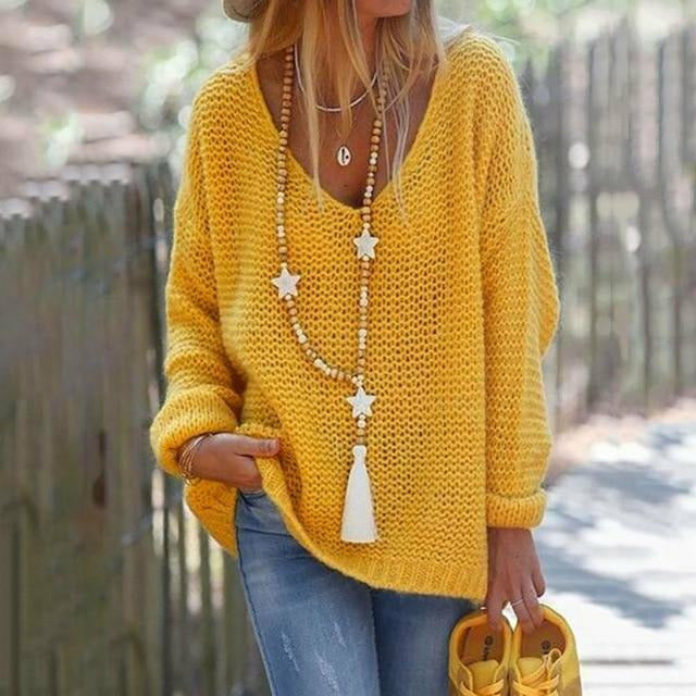 Stilvoller Strickpullover Damen Modern Design