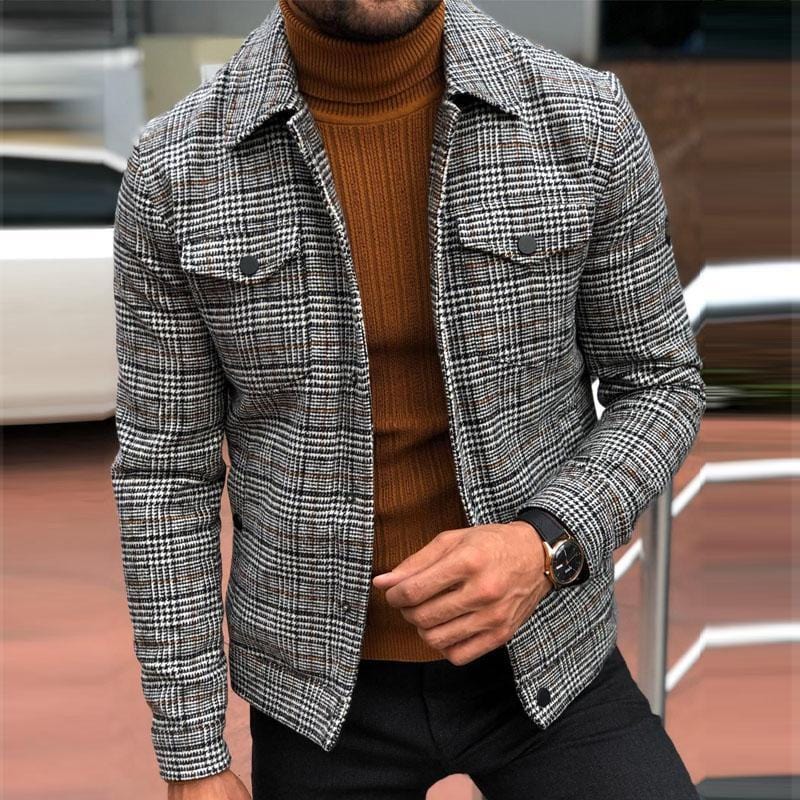 Klassische Herrenjacke Karomuster Modern