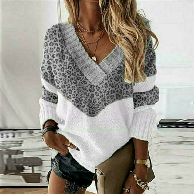 Farbenfroher Strickpullover Patchwork Design