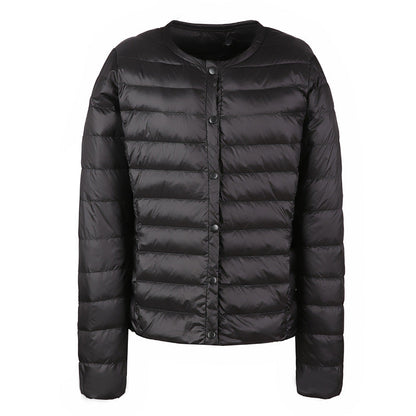 Daunenjacke Damen Elegant Kragenlos - IdealeKleiden