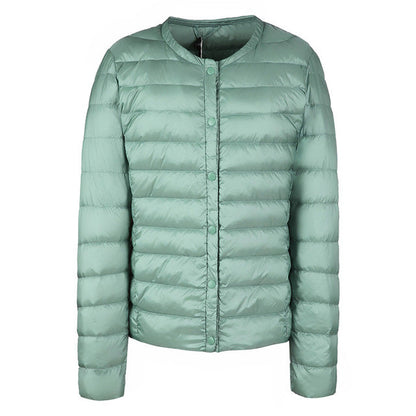 Daunenjacke Damen Elegant Kragenlos