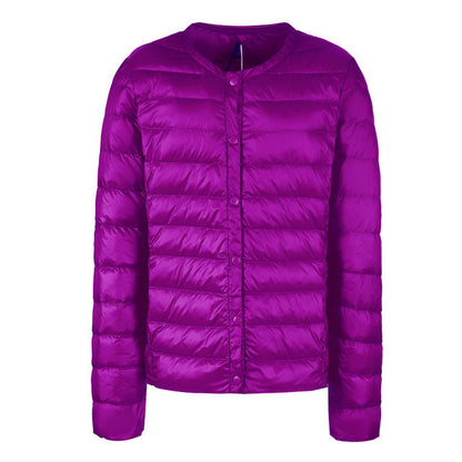 Daunenjacke Damen Elegant Kragenlos