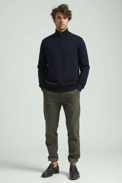 Herren Pullover Slim Fit Reißverschluss
