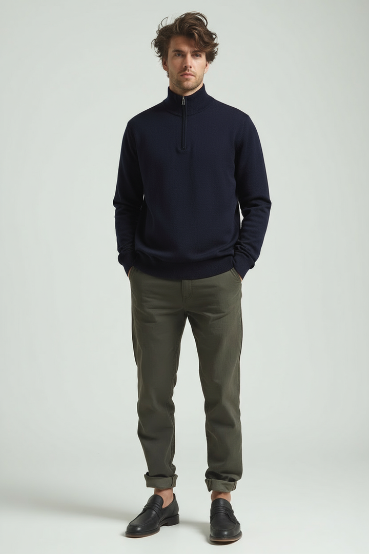 Herren Pullover Slim Fit Reißverschluss