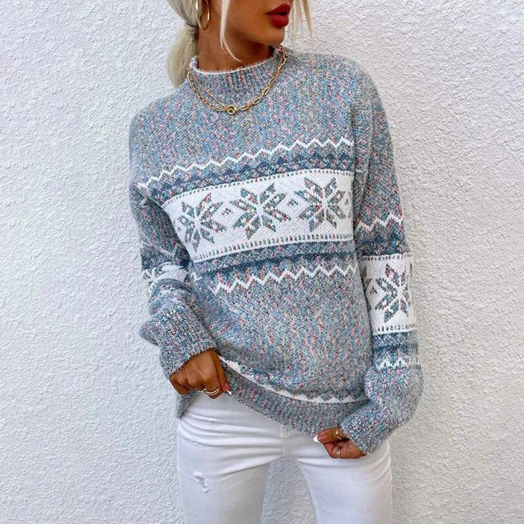 Stylischer Stehkragen Pullover Locker Geschnitten