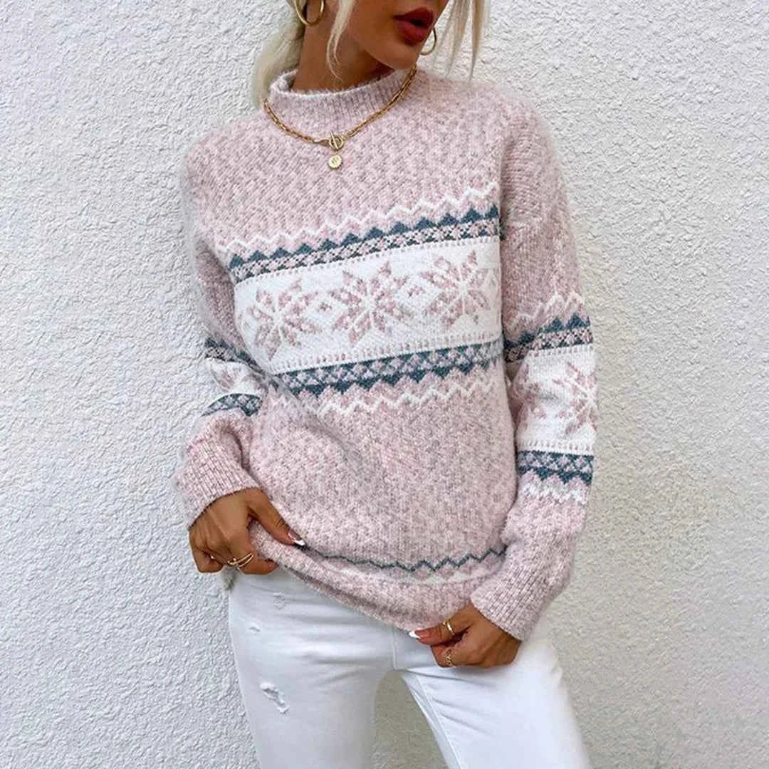 Stylischer Stehkragen Pullover Locker Geschnitten