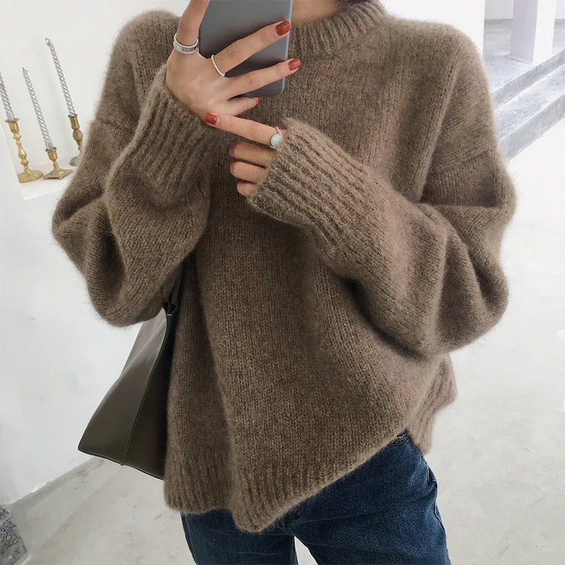 Stylische Damenpullover Langarm - IdealeKleiden