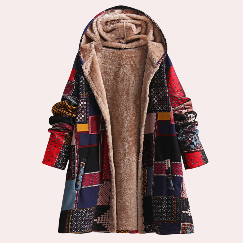Trendige Fleecejacke Warm Patchwork Hoodie