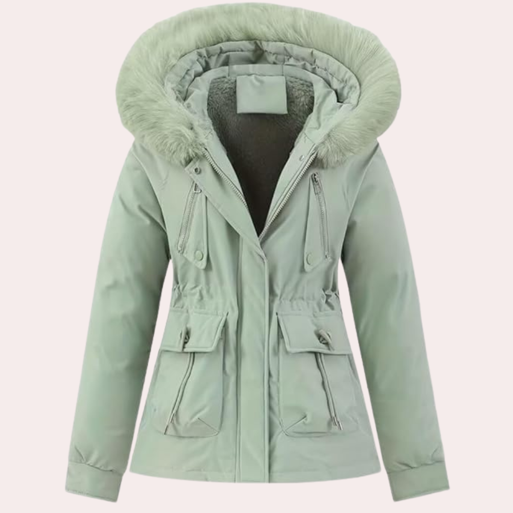 Damen Winterjacke Warm Kapuze Fleece