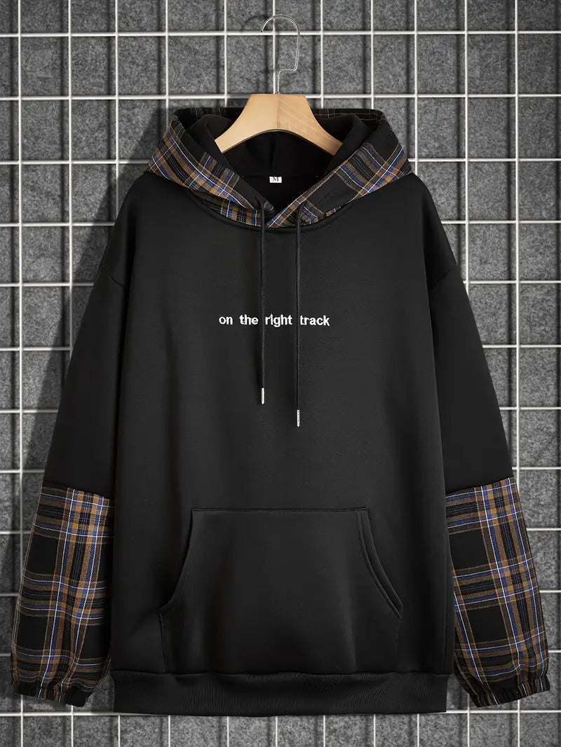 Elliott - Casual Karo Hoodie Herren - IdealeKleiden