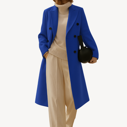 Eleganter Damen Wintermantel Doppelreiher