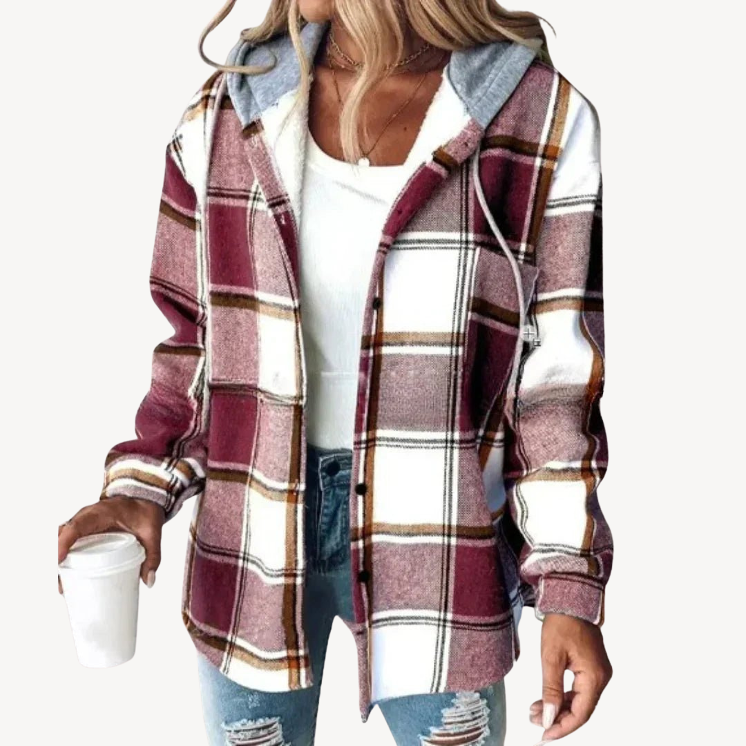 Stylisches Kapuzenjacke Karomuster